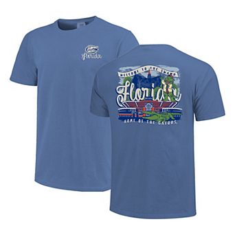 Women's Royal Florida Gators Comfort Colors Campus Scene Drawing Script T-Shirt