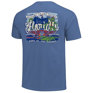 Women's Royal Florida Gators Comfort Colors Campus Scene Drawing Script T-Shirt