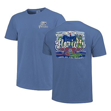 Women's Royal Florida Gators Comfort Colors Campus Scene Drawing Script T-Shirt