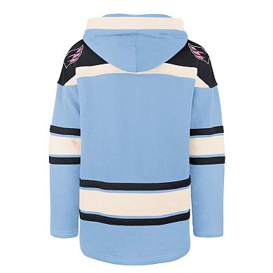 Men's '47 Light Blue Washington Capitals Cherry Blossom Lacer Pullover Hoodie