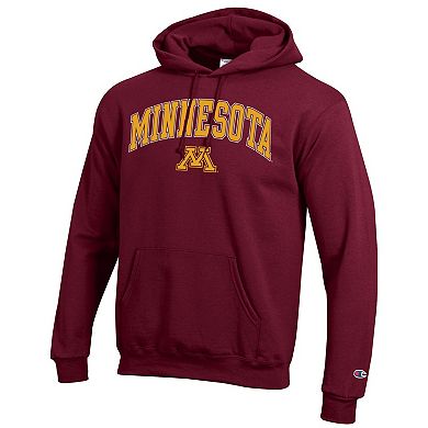 Men's Champion Maroon Minnesota Golden Gophers Arched Logo Fleece Pullover Hoodie