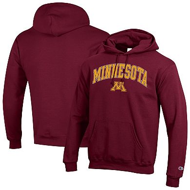 Men's Champion Maroon Minnesota Golden Gophers Arched Logo Fleece Pullover Hoodie