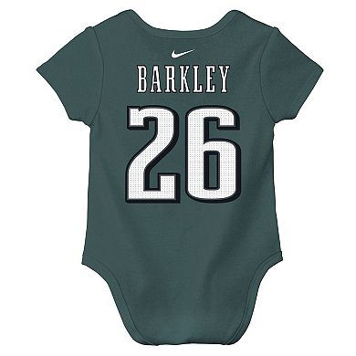 Newborn & Infant Nike Saquon Barkley Midnight Green Philadelphia Eagles Player Name & Number Bodysuit
