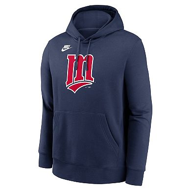 Men's Nike Navy Minnesota Twins Cooperstown Collection Logo Club Pullover Hoodie