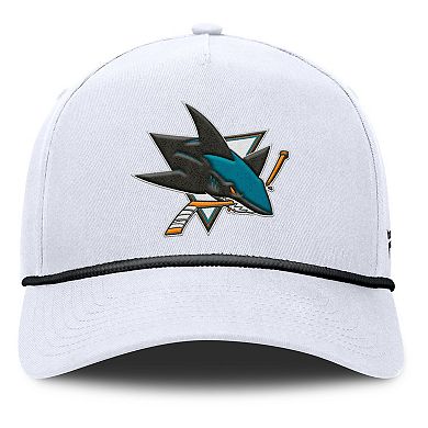 Men's Fanatics White San Jose Sharks Rope A-Frame Adjustable Hat