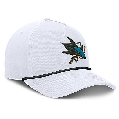 Men's Fanatics White San Jose Sharks Rope A-Frame Adjustable Hat