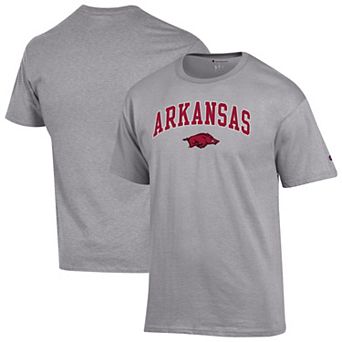 Men's Champion Heather Gray Arkansas Razorbacks Arch Over Logo T-Shirt