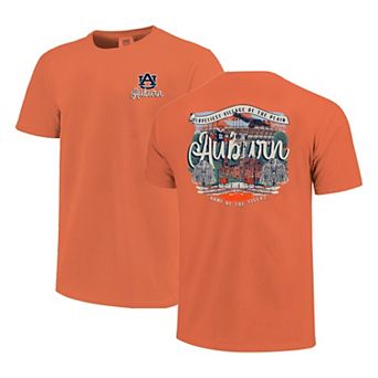 Women's Orange Auburn Tigers Comfort Colors Campus Scene Drawing Script T-Shirt