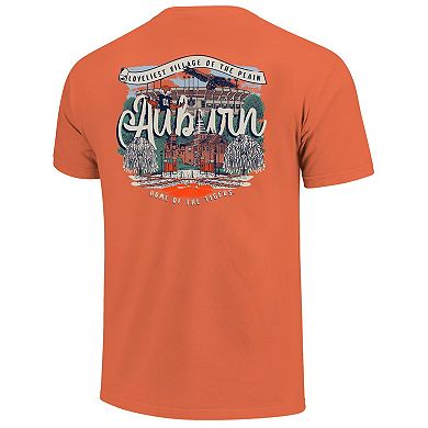 Women's Orange Auburn Tigers Comfort Colors Campus Scene Drawing Script T-Shirt