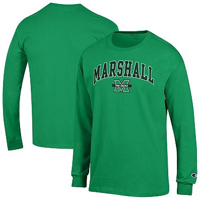 Men's Champion Kelly Green Marshall Thundering Herd Arch Over Logo Long Sleeve T-Shirt