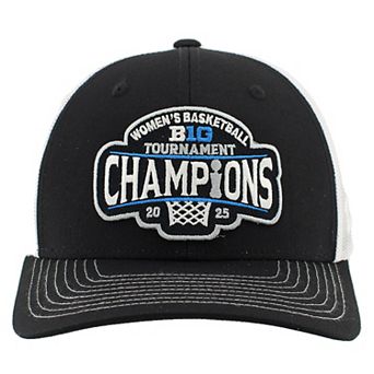 Unisex Zephyr Black/White UCLA Bruins 2025 Big Ten Women's Basketball Conference Tournament Champions Locker Room Trucker Adjustable Hat
