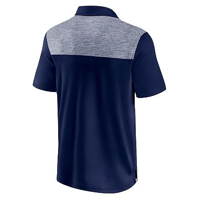 Men's Fanatics Navy Seattle Kraken Iconic Brushed Blocked Polo