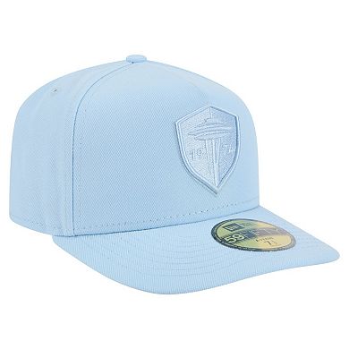 Men's New Era Light Blue Seattle Sounders FC Color Pack A-Frame 59FIFTY Fitted Hat