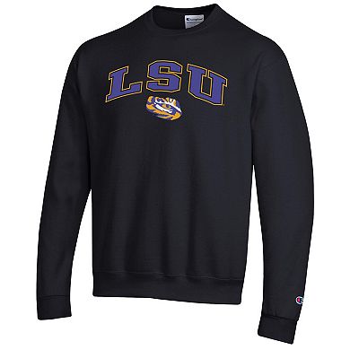 Men's Champion Black LSU Tigers Arch Over Logo Pullover Sweatshirt
