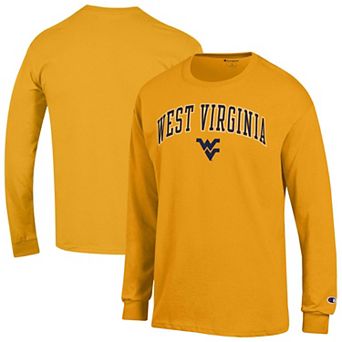 Men's Champion Gold West Virginia Mountaineers Arch Over Logo Long Sleeve T-Shirt