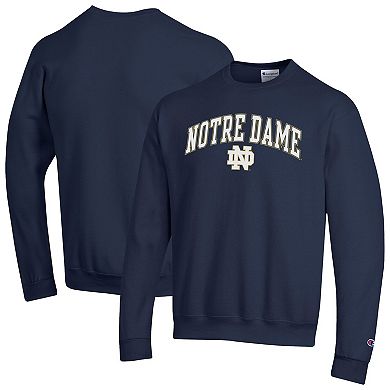 Men's Champion Navy Notre Dame Fighting Irish Arch Over Logo Pullover Sweatshirt