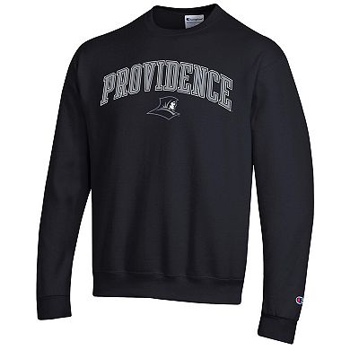 Men's Champion Black Providence Friars Arch Over Logo Pullover Sweatshirt