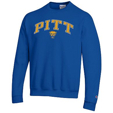 Men's Champion Royal Pitt Panthers Arch Over Logo Pullover Sweatshirt