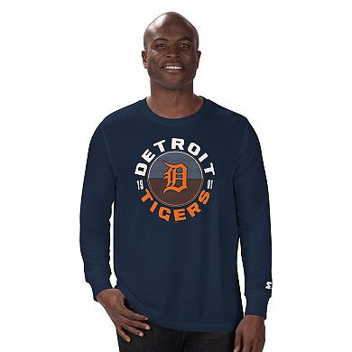 Men's Starter Navy Detroit Tigers Halftime Long Sleeve T-Shirt