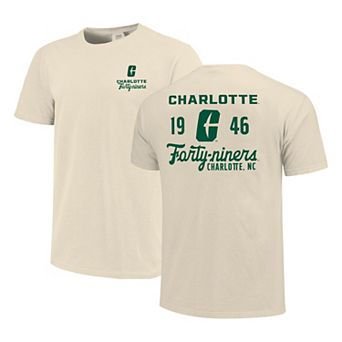 Men's Cream Charlotte 49ers Comfort Colors Mascot Overlay T-Shirt