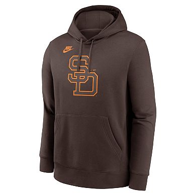Men's Nike Brown San Diego Padres Cooperstown Collection Logo Club Pullover Hoodie