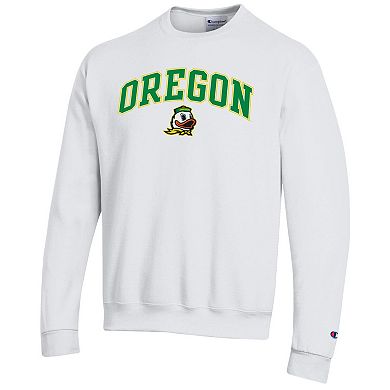 Men's Champion White Oregon Ducks Arch Over Logo Pullover Sweatshirt