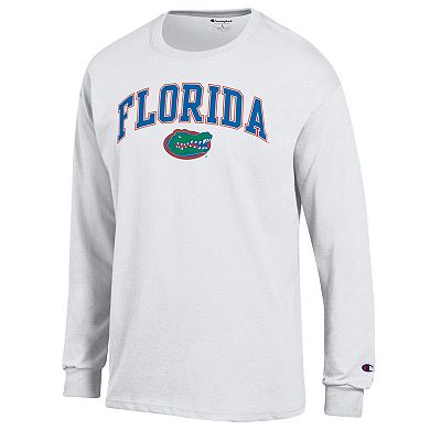Men's Champion White Florida Gators Arch Over Logo Long Sleeve T-Shirt
