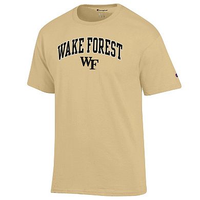 Men's Champion Gold Wake Forest Demon Deacons Arch Over Logo T-Shirt
