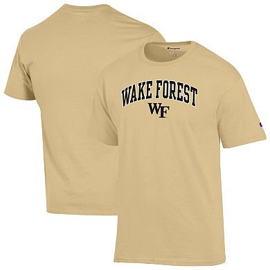 Men's Champion Gold Wake Forest Demon Deacons Arch Over Logo T-Shirt