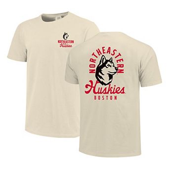 Men's Cream Northeastern Huskies Comfort Colors Mascot Overlay T-Shirt