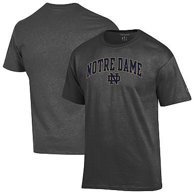 Men's Champion Heather Charcoal Notre Dame Fighting Irish Arched Logo T-Shirt