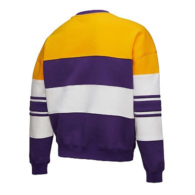 Women's Mitchell & Ness x DANNIJO Gold/Purple Los Angeles Lakers Blocked Pullover Sweatshirt
