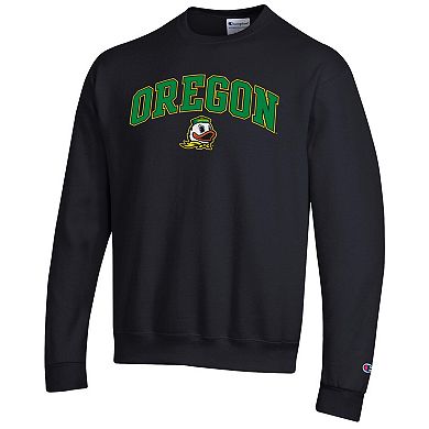 Men's Champion Black Oregon Ducks Arch Over Logo Pullover Sweatshirt