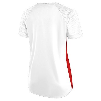 Women's Fanatics White San Francisco 49ers Plus Size Glitter Lace-Up V- Neck T-Shirt