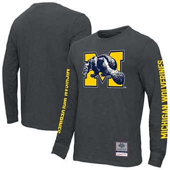 Men's Mitchell & Ness Charcoal Michigan Wolverines Team Pride Long Sleeve T-Shirt