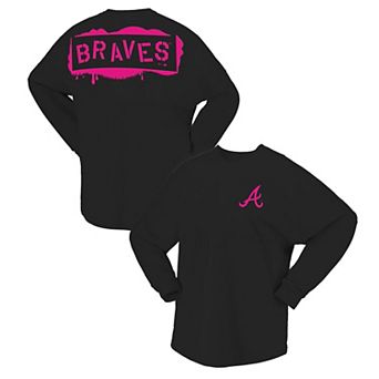 Women's Fanatics Black Atlanta Braves Neon Jersey Long Sleeve T-Shirt