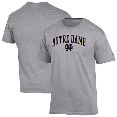 Men's Champion Heather Gray Notre Dame Fighting Irish Arch Over Logo T-Shirt