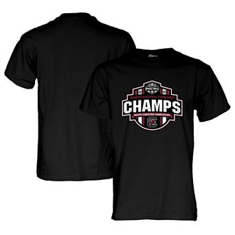 Men's Blue 84 Black South Carolina Gamecocks 2025 SEC Women's Basketball Conference Tournament Champions Locker Room T-Shirt