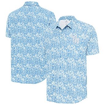 Men's Antigua Powder Blue Tampa Bay Rays Resort Button-Up Shirt