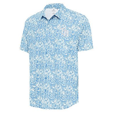 Men's Antigua Powder Blue Tampa Bay Rays Resort Button-Up Shirt