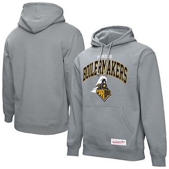 Men's Mitchell & Ness Heather Gray Purdue Boilermakers Classic Arch Pullover Hoodie