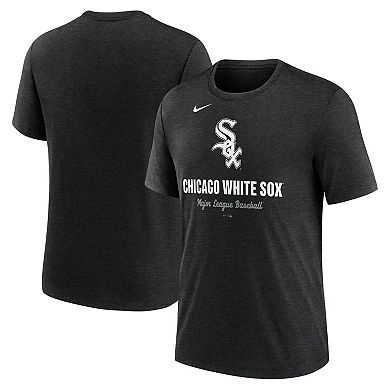 Men's Nike Heather Black Chicago White Sox Logo Tri-Blend T-Shirt