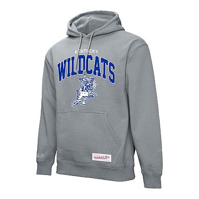 Men's Mitchell & Ness Heather Gray Kentucky Wildcats Classic Arch Pullover Hoodie