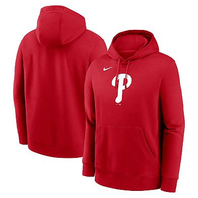 Men's Nike Red Philadelphia Phillies Logo Club Fleece Pullover Hoodie