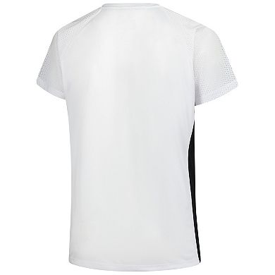 Women's Fanatics White Cincinnati Bengals Plus Size Glitter Lace-Up V- Neck T-Shirt