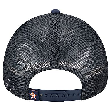 Men's New Era Navy Houston Astros Distressed 9FORTY A-Frame Adjustable Trucker Hat