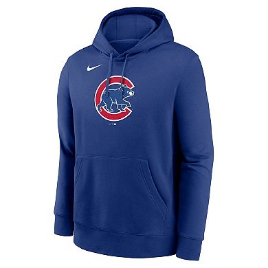 Men's Nike Royal Chicago Cubs Logo Club Fleece Pullover Hoodie