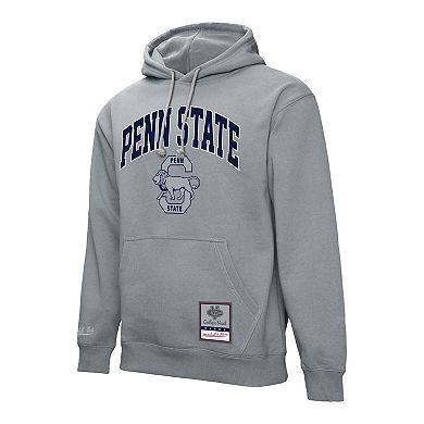 Men's Mitchell & Ness Heather Gray Penn State Nittany Lions Classic Arch Pullover Hoodie