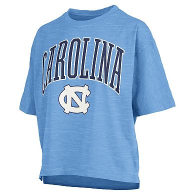 Women's Pressbox Carolina Blue North Carolina Tar Heels Nelson Arch Over Logo Waist Length Oversized Slub T-Shirt