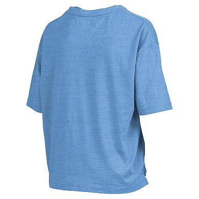 Women's Pressbox Carolina Blue North Carolina Tar Heels Nelson Arch Over Logo Waist Length Oversized Slub T-Shirt